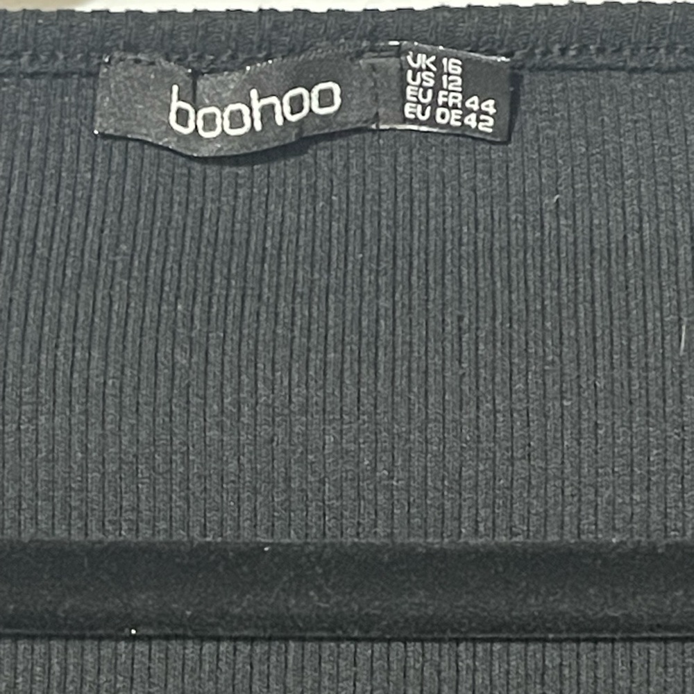 Boohoo Black Diagonal Button-Down Long Sleeve Top - image 2